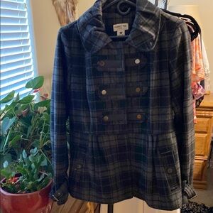 Celebrity Pink Black and Gray Pea Coat Classic Design